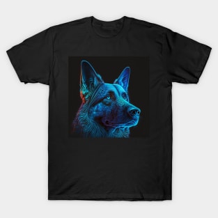 German Shepherd Trippy UV Design T-Shirt